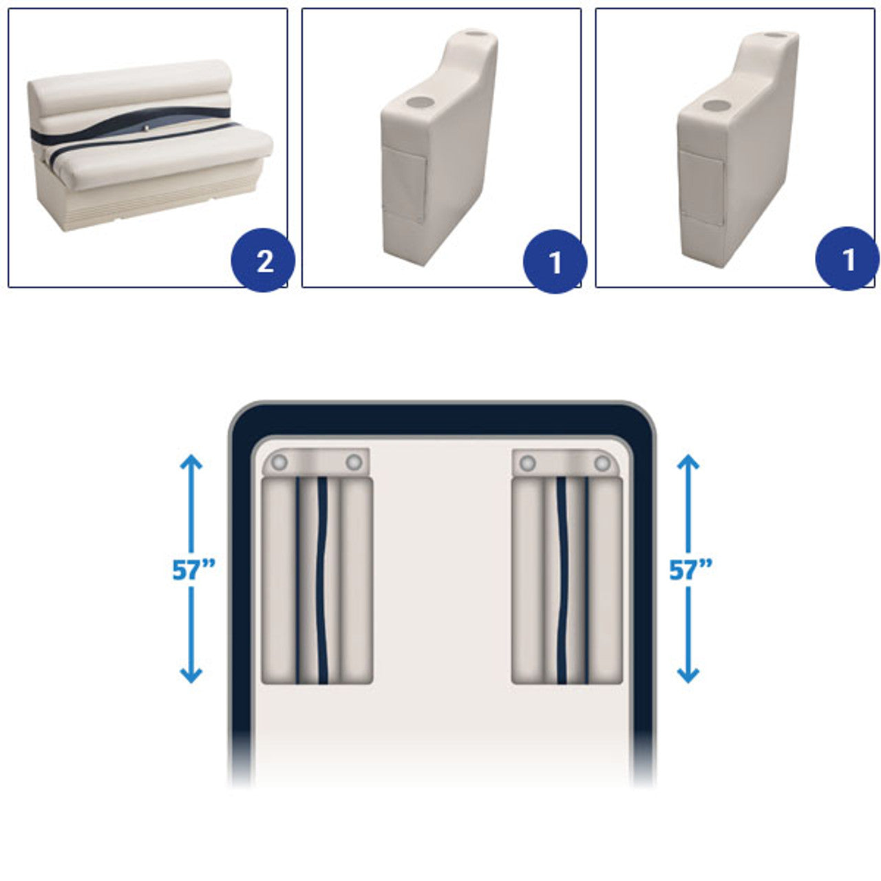 Wise Premier Bench Pontoon Furniture Set
