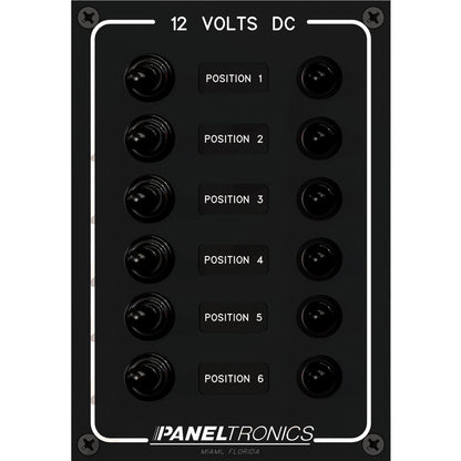 Paneltronics 9960016B Waterproof Panel - DC 6-Position Toggle Switch & Circuit Breaker