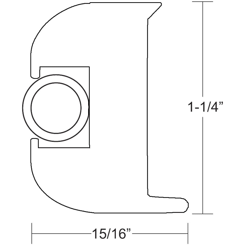 TACO Flex Vinyl Rub Rail Kit - White w/White Insert - 50'