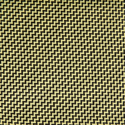 5.8oz Carbon/Kevlar Hybrid Fabric 2×2 Dual Twill Weave (Black/Yellow) - 1st Quality