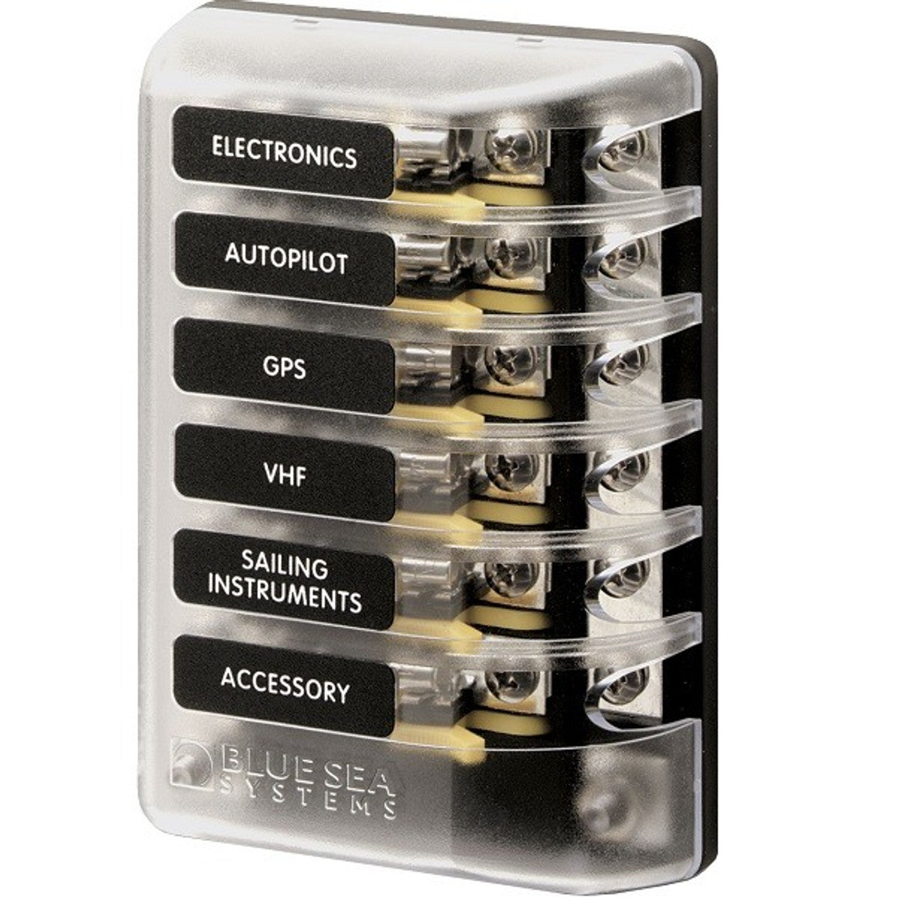 Blue Sea ST Glass Fuse Block with Negative Bus 6 Circuit
