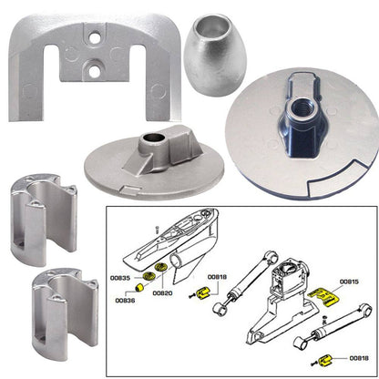 Tecnoseal 20805 Anode Kit w/Hardware - Mercury Bravo 3 2004 - Zinc