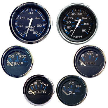 Faria Chesapeake SS Inboard Motors 6 Gauge Boxed Set - Black