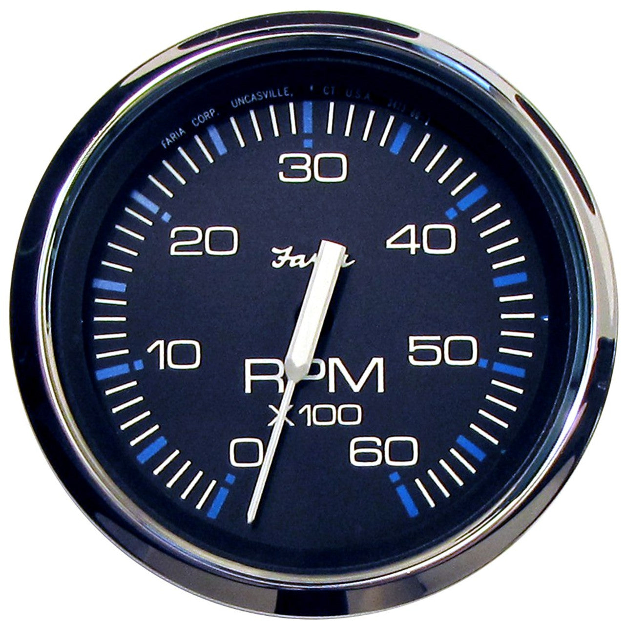 Faria 33710 Chesapeake Black SS 4" 6K Gas Tachometer (I/B & I/O)