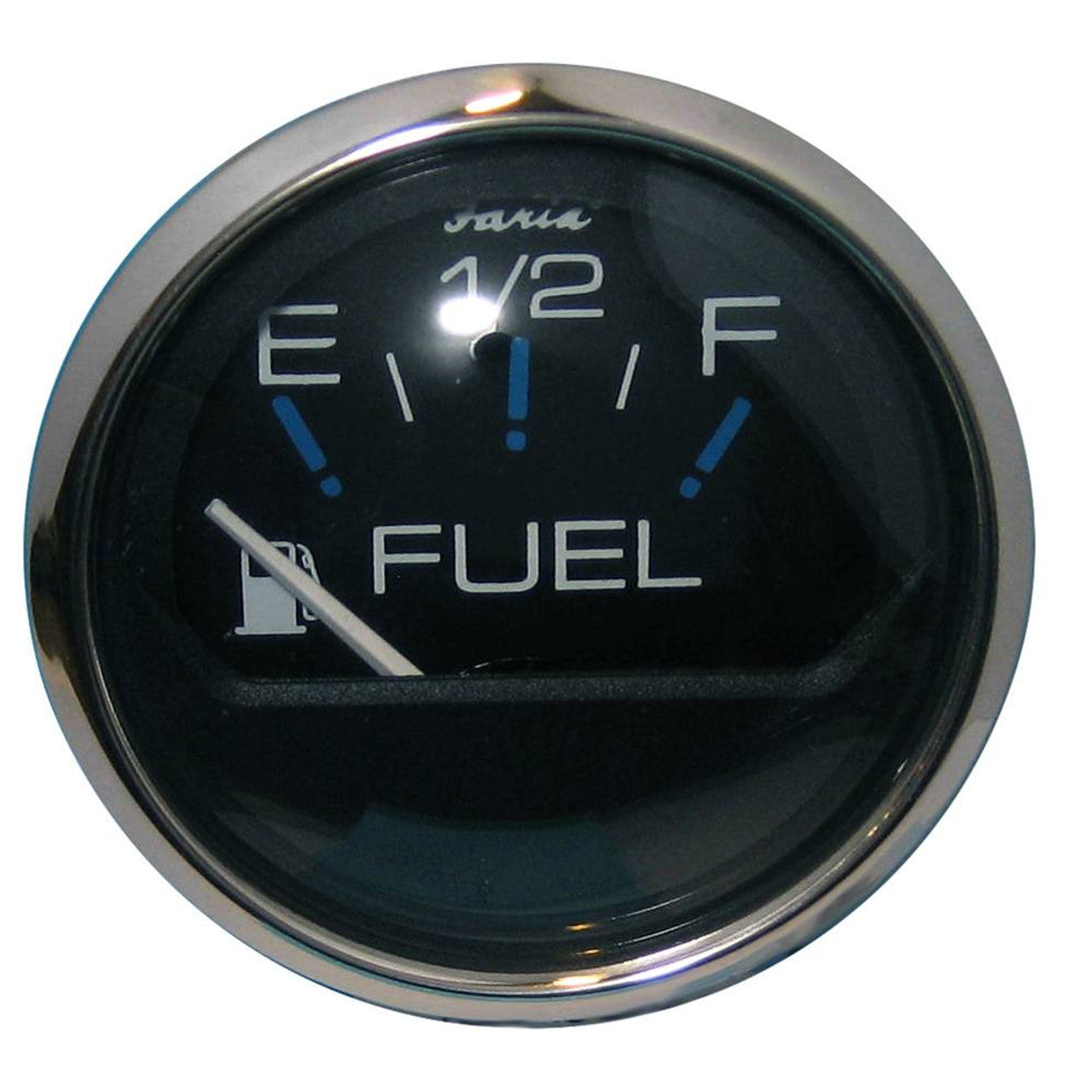 Faria Chesapeake Black SS 2" Fuel Level Gauge (E-1/2-F)