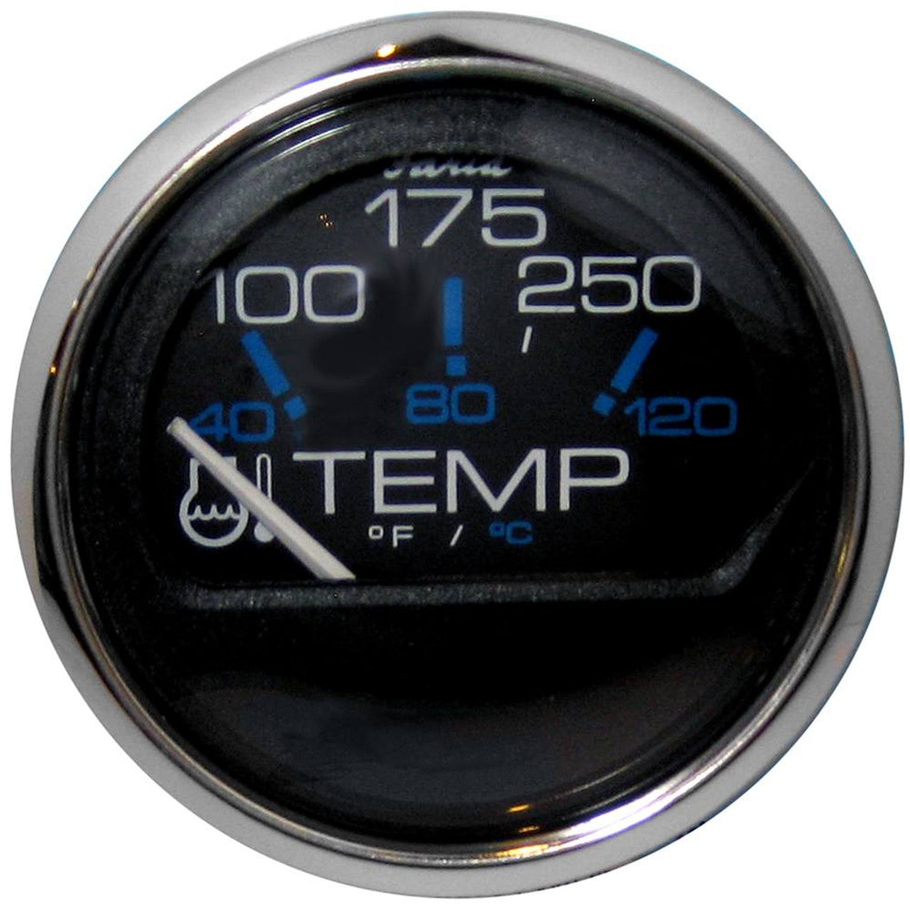 Faria Chesapeake Black SS 2" Water Temp Gauge (100-250° F)