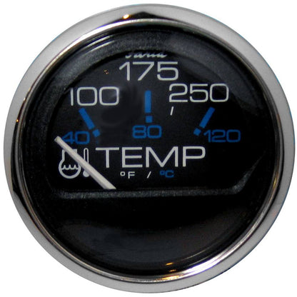 Faria Chesapeake Black SS 2" Water Temp Gauge (100-250° F)