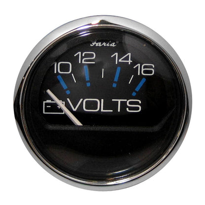 Faria Chesapeake Black SS 2" Voltmeter (10-16 VDC)