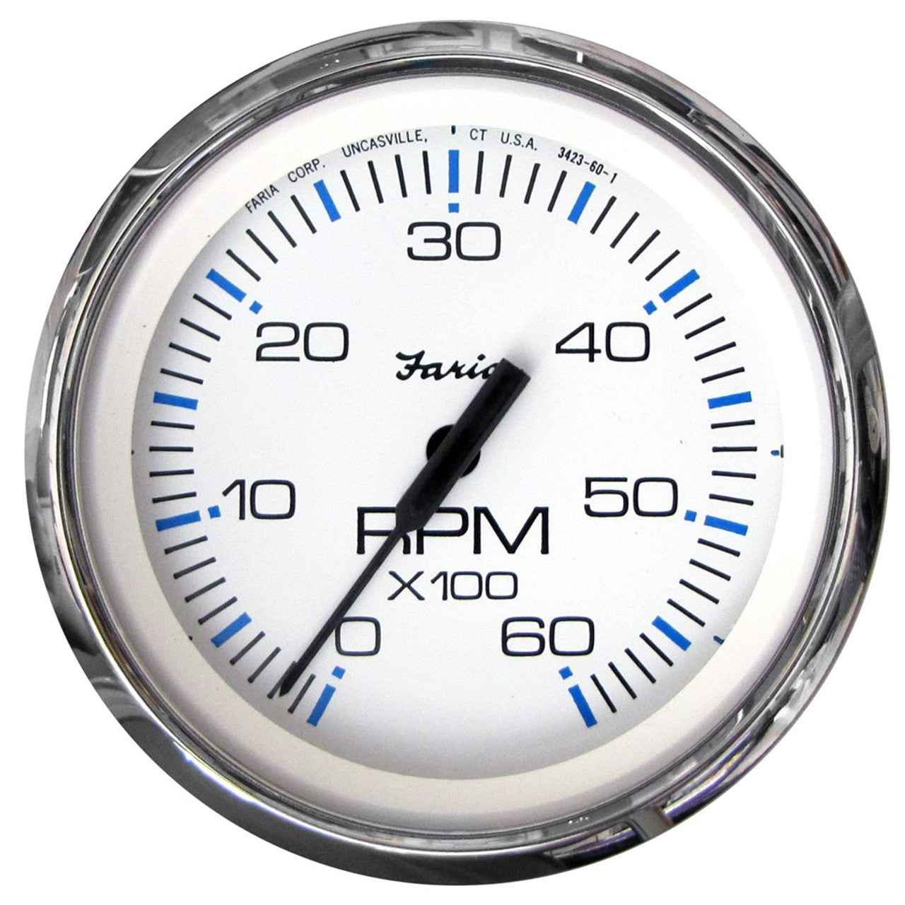 Faria 33807 Chesapeake White SS 4" 6K Tachometer - Gas - I/B & I/O