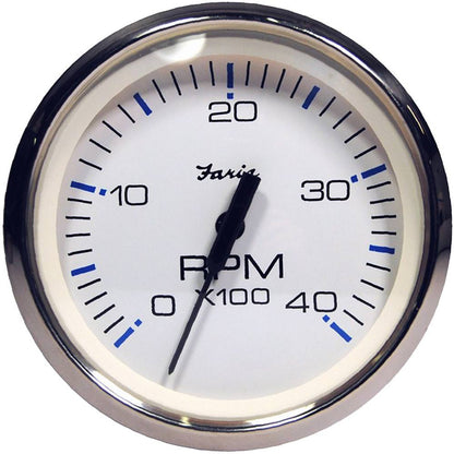 Faria 33818 Chesapeake White 4K Diesel Tach - Magnetic Pick-Up