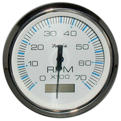 Faria 33840 Chesapeake White SS 4" 7K Tach/Hourmeter - Gas - O/B