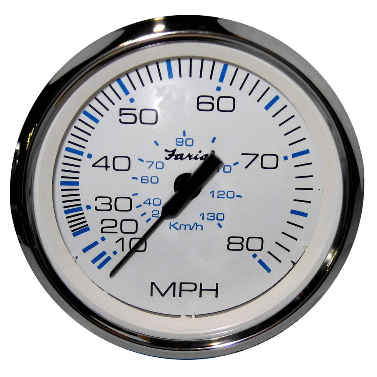 Faria 33819 Chesapeake White SS 4" Speedometer - 80MPH Mechanical