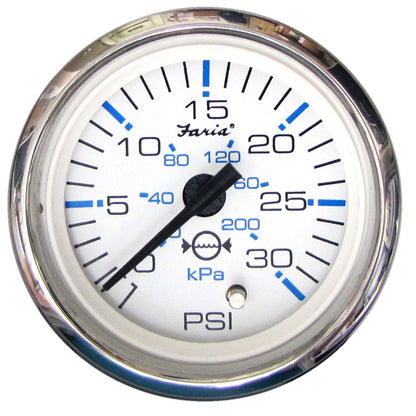 Faria 13812 Chesapeake White SS 2" 30 PSI Water Pressure Gauge Kit
