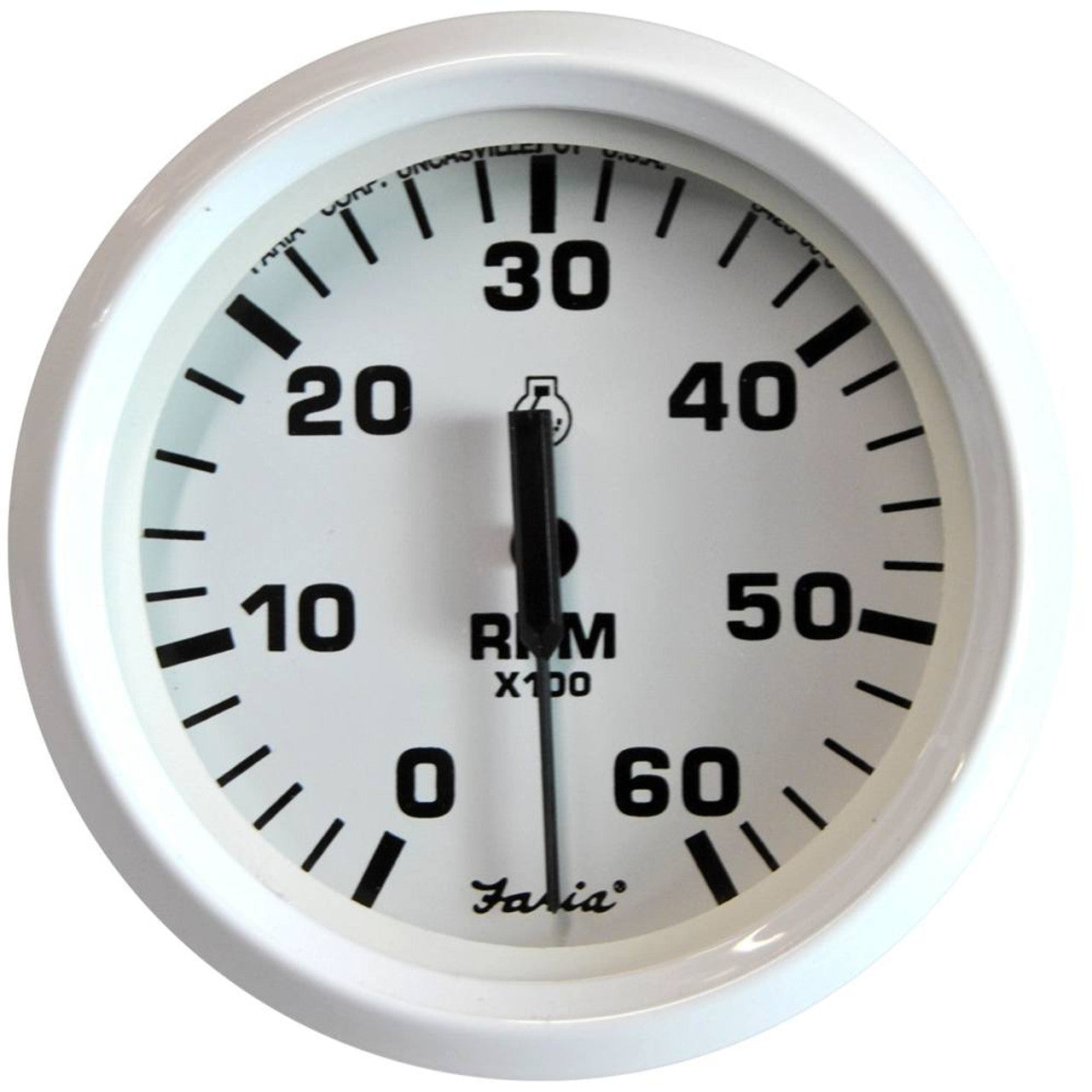 Faria 33103 Dress White 4" Tachometer - 6K RPM (Gas - I/B & I/O)