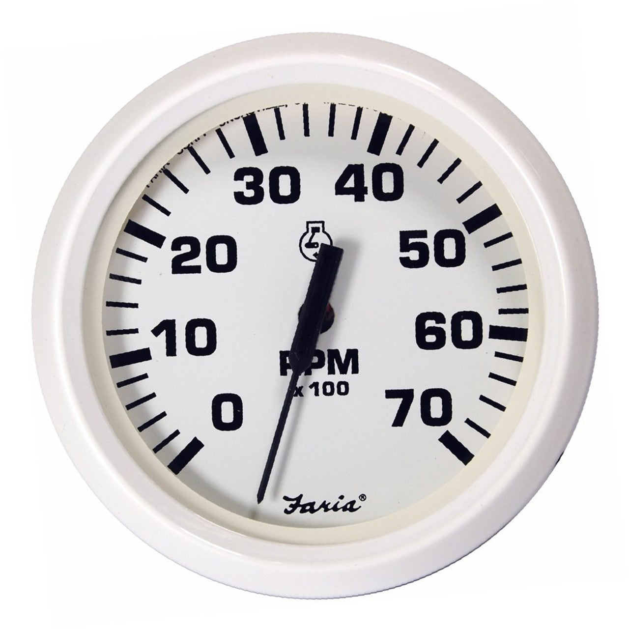 Faria 33104 Dress White 4" Tachometer - 7K RPM (Gas - All O/B)