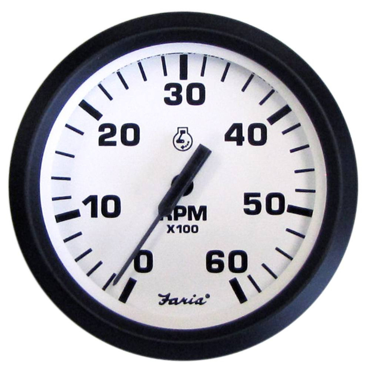 Faria 32904 Euro White 4" Tachometer - 6K RPM (Gas - I/B & I/O)