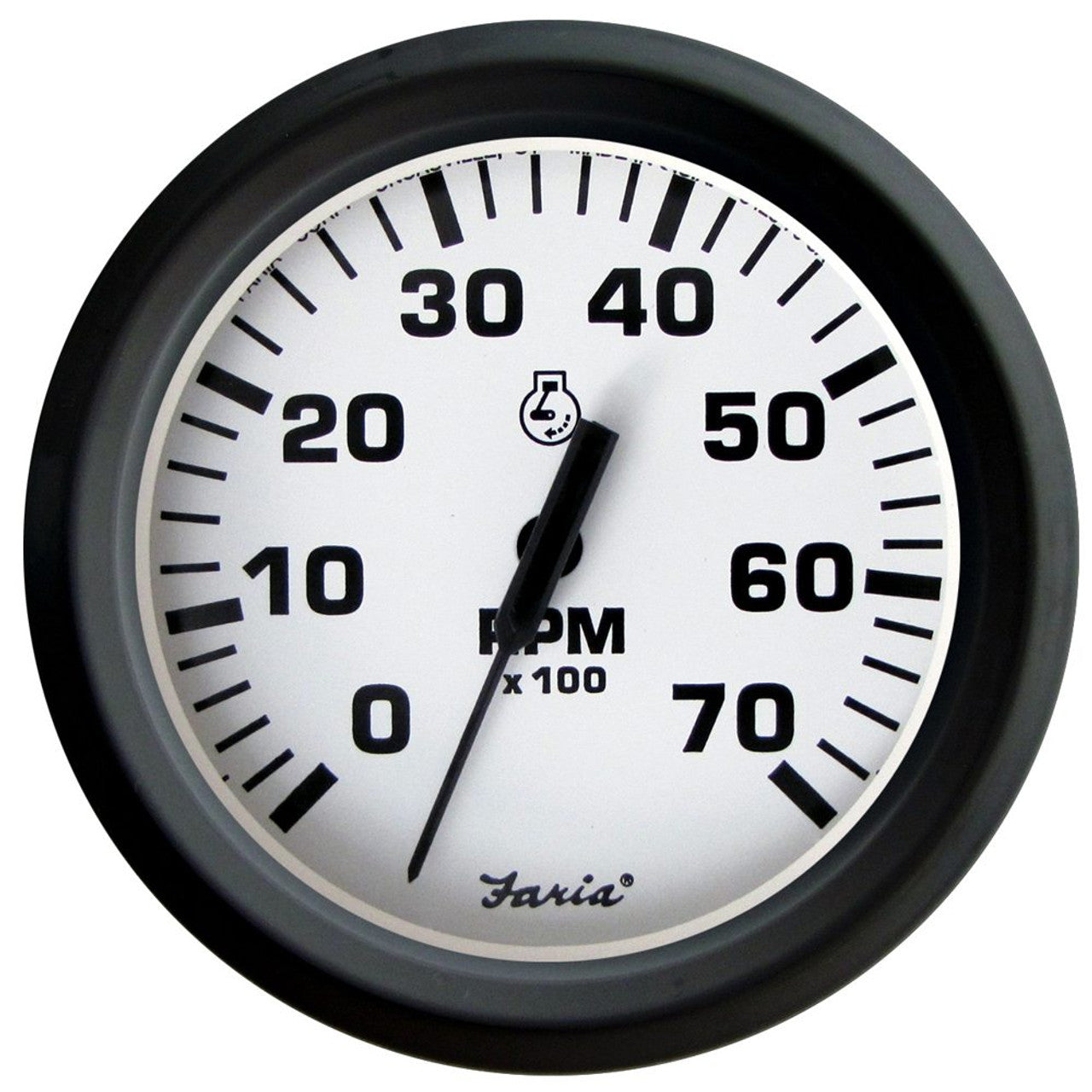 Faria 32905 Euro White 4" Tachometer - 7K RPM (Gas - All Outboard)