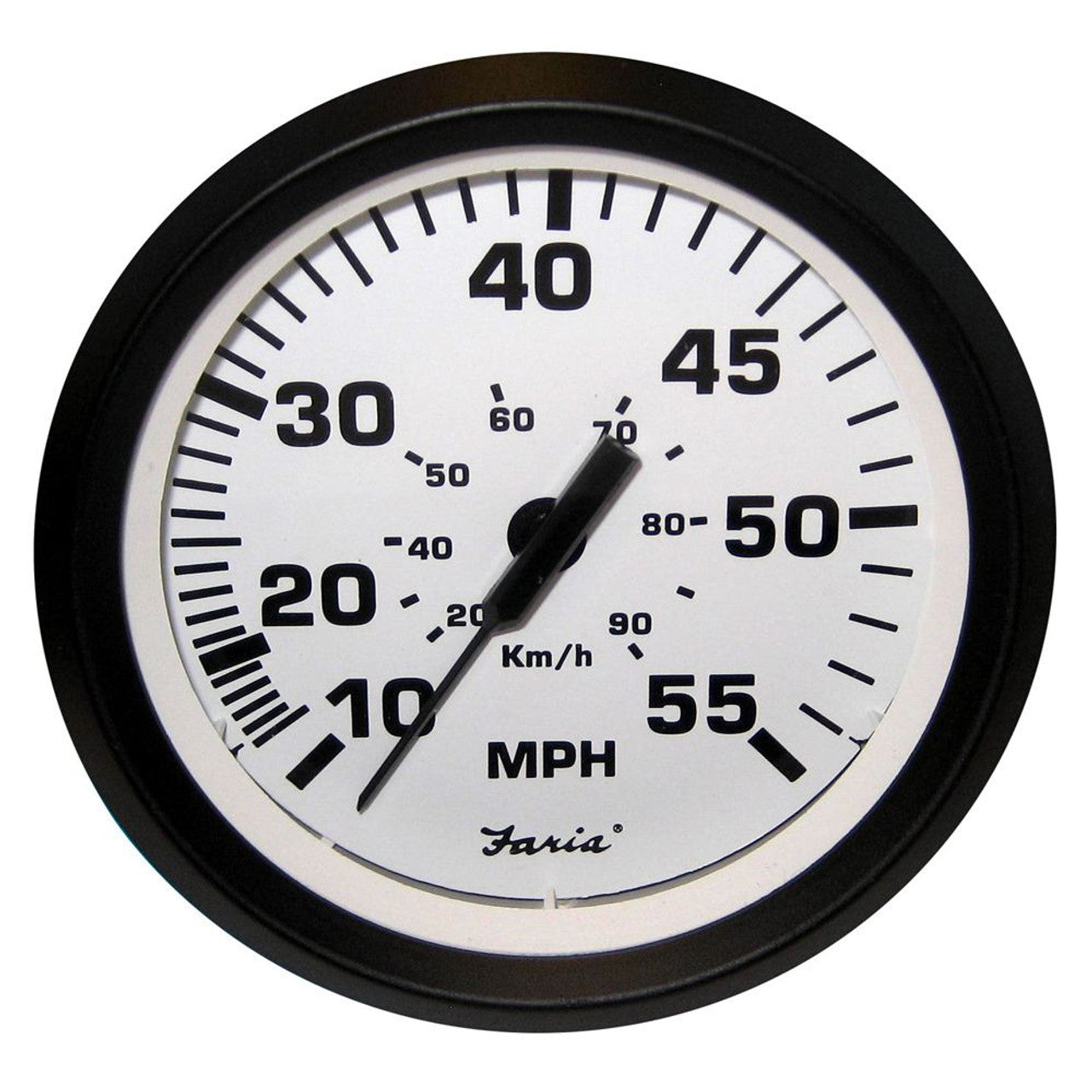 Faria 32909 Euro White 4" Speedometer - 55MPH (Mechanical)