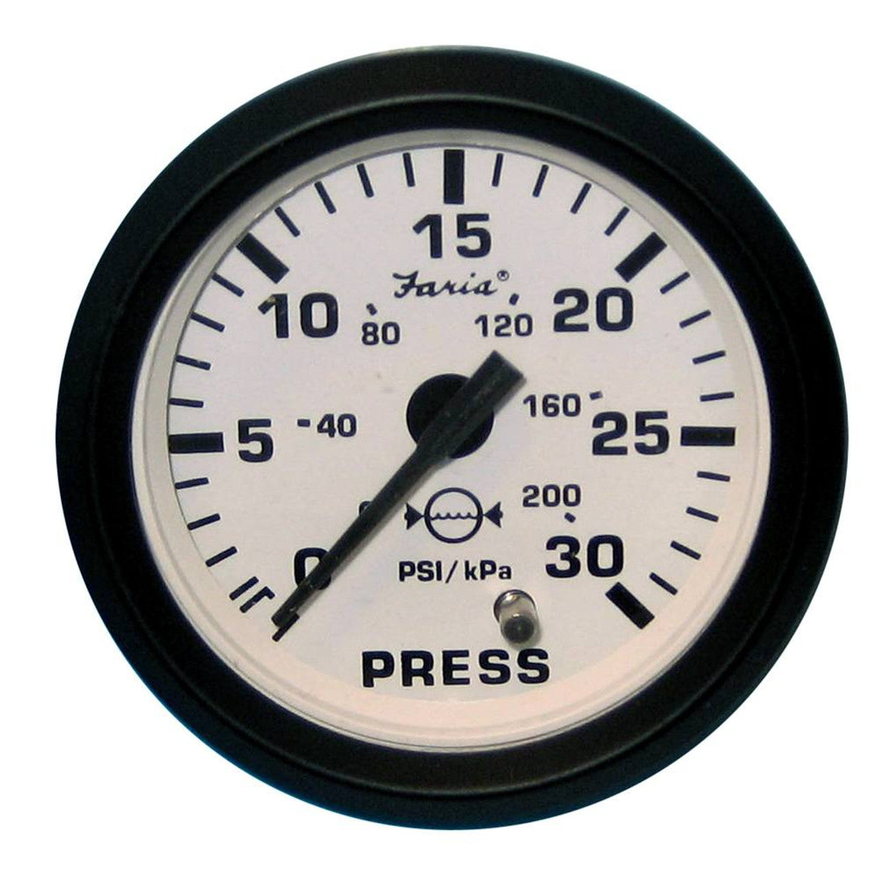 Faria 12903 Euro White 2" Water Pressure Gauge Kit - 30 PSI