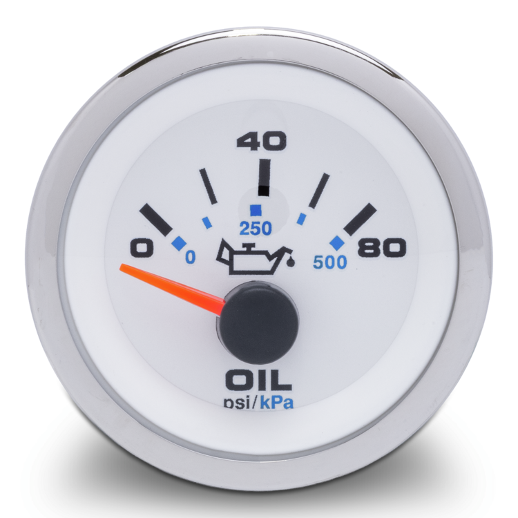 Sierra 62542P White Premier Pro Series Oil Pressure Gauge