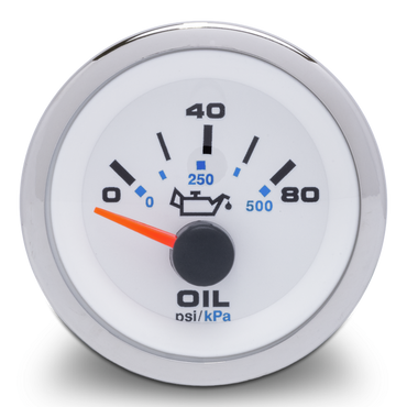 Sierra 62542P White Premier Pro Series Oil Pressure Gauge