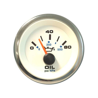 Sierra 62542P White Premier Pro Series Oil Pressure Gauge