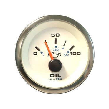 Sierra 62543P White Premier Pro Series Oil Pressure Gauge