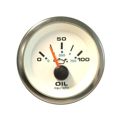 Sierra 62543P White Premier Pro Series Oil Pressure Gauge