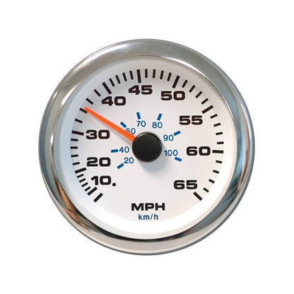 Sierra 62546P White Premier Pro Series Speedometer