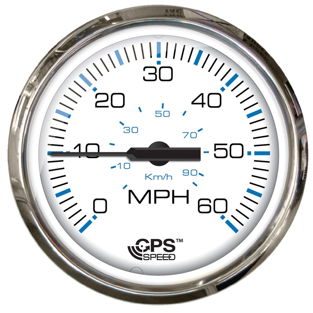 Faria 33839 Chesepeake White SS 4" Studded Speedometer - 60MPH GPS