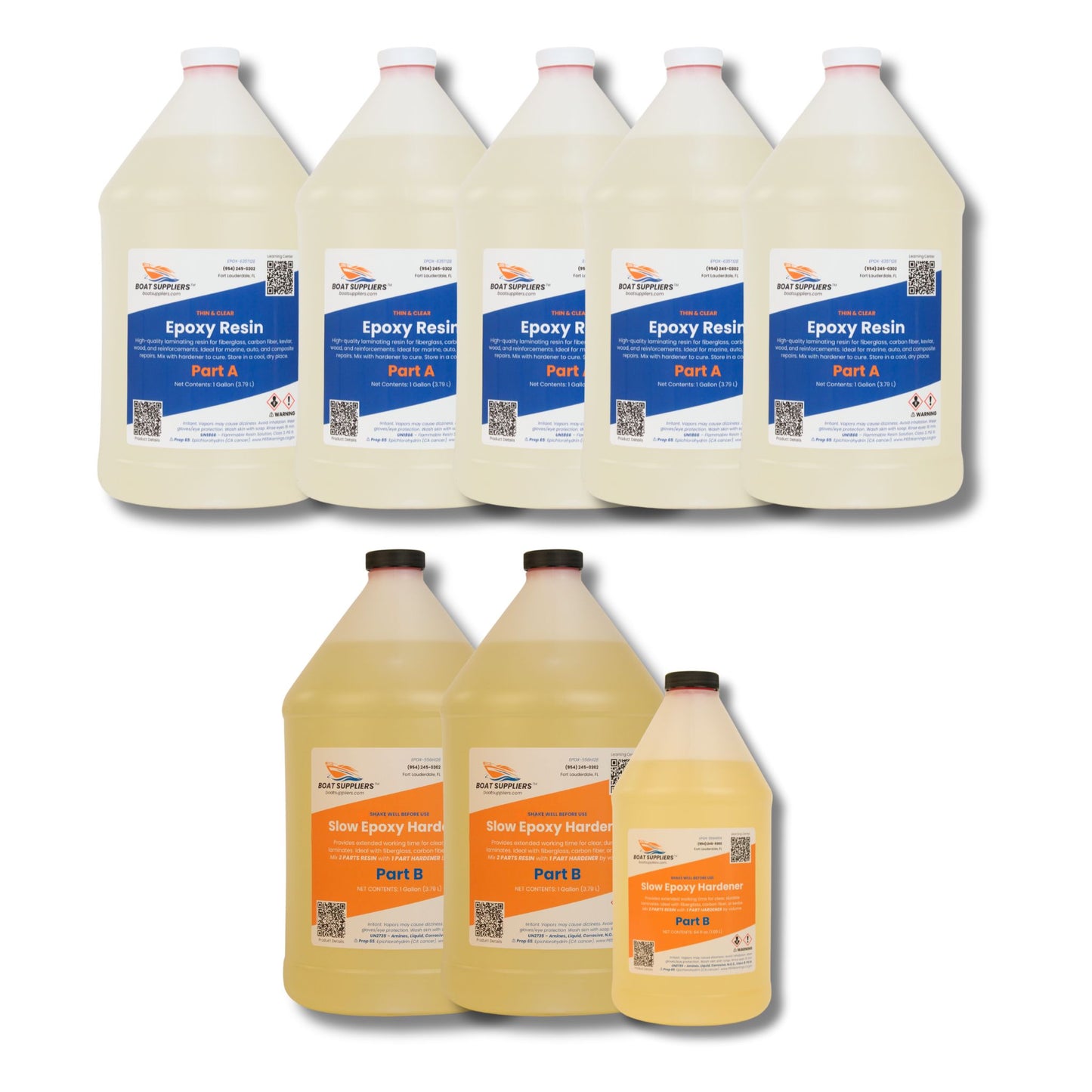 Boat Suppliers Epoxy Resin Kit – Thin, Clear, with Hardener