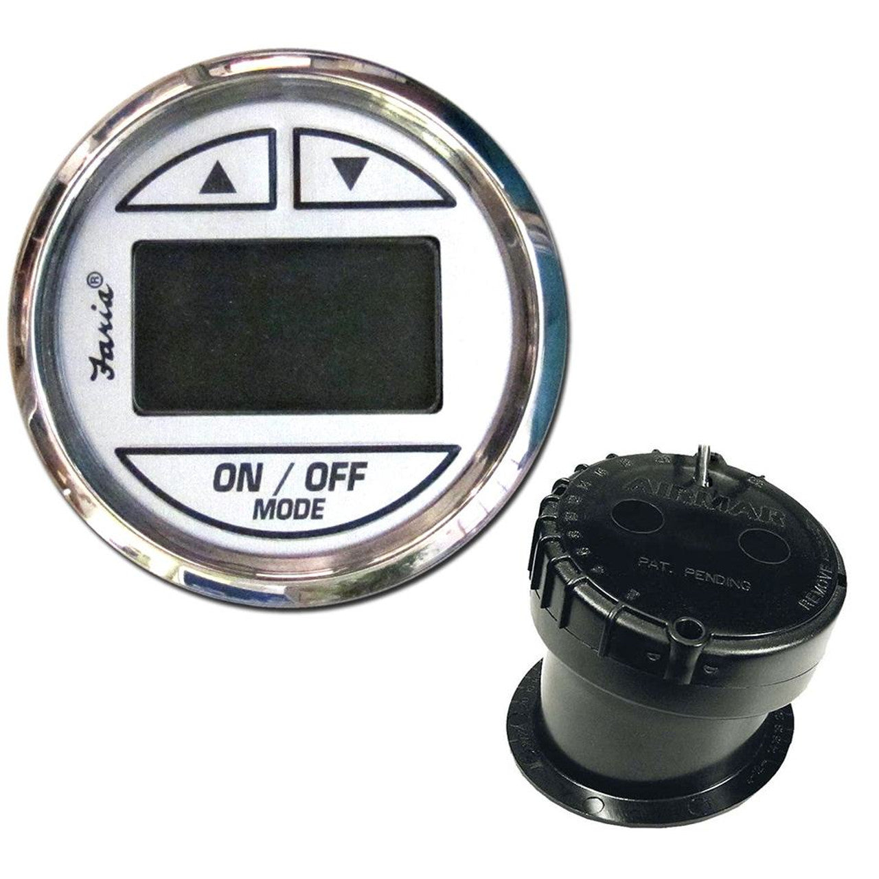 Faria 13851 2" Chesapeake White In-Hull Transducer Depth Sounder - Bezel