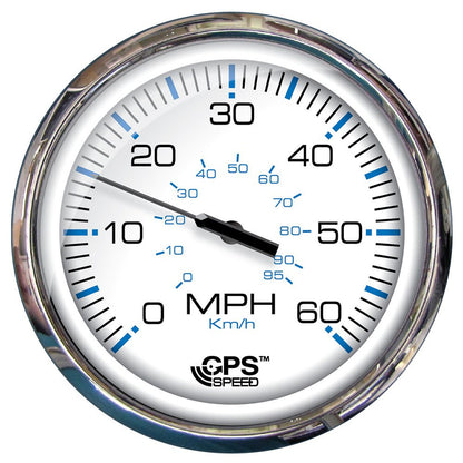 Faria 33861 5" Chesapeake White Speedometer (60 MPH) GPS (Studded)