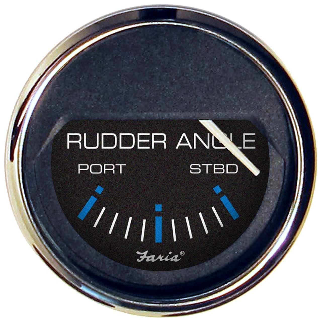 Faria 13725 Chesapeake Black SS 2" Rudder Angle Indicator Gauge
