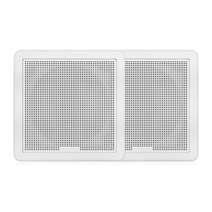 Fusion 010-02299-10 FM-65SW FM Series 6.5" 120 Flush Mount Square Marine Speakers - White Grill - 120W