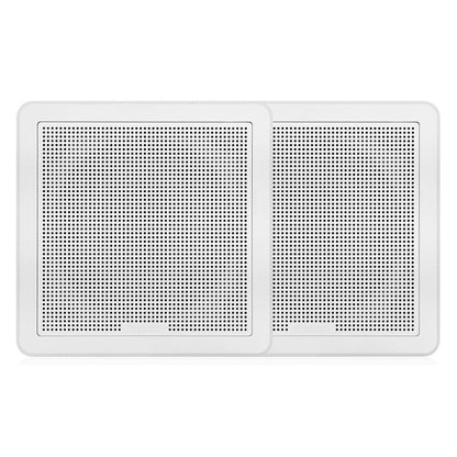 Fusion 010-02300-10 FM-F77RW FM Series 7.7" Flush Mount Square Marine Speakers - White Grill - 200W