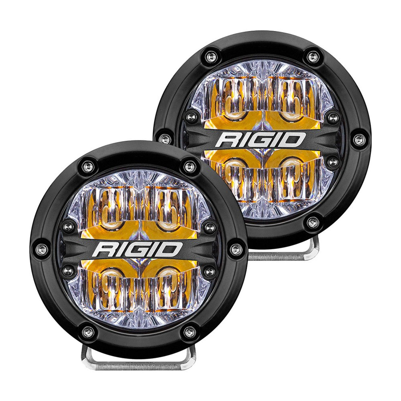 Rigid Industries 36118 360-Series 4" LED Off-Road Fog Light Drive Beam w/Amber Backlight - Black Housing