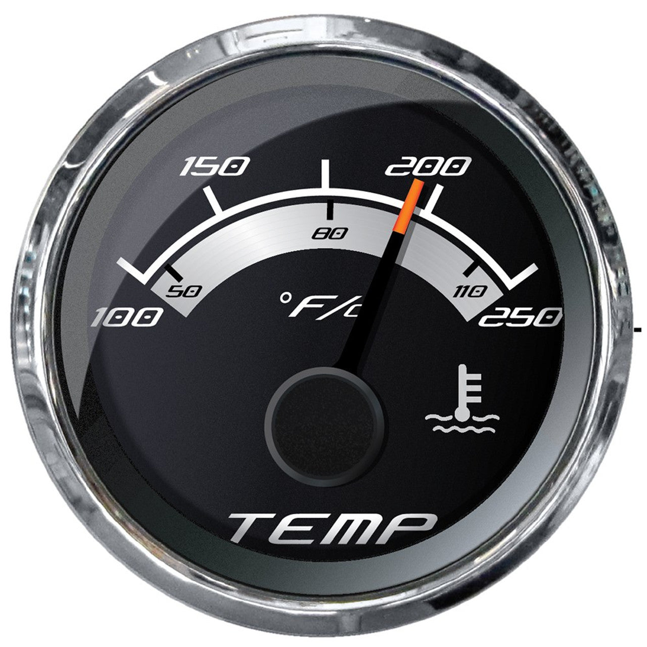 Faria 22017 Platinum 2" Water Temp Gauge - 100-250F