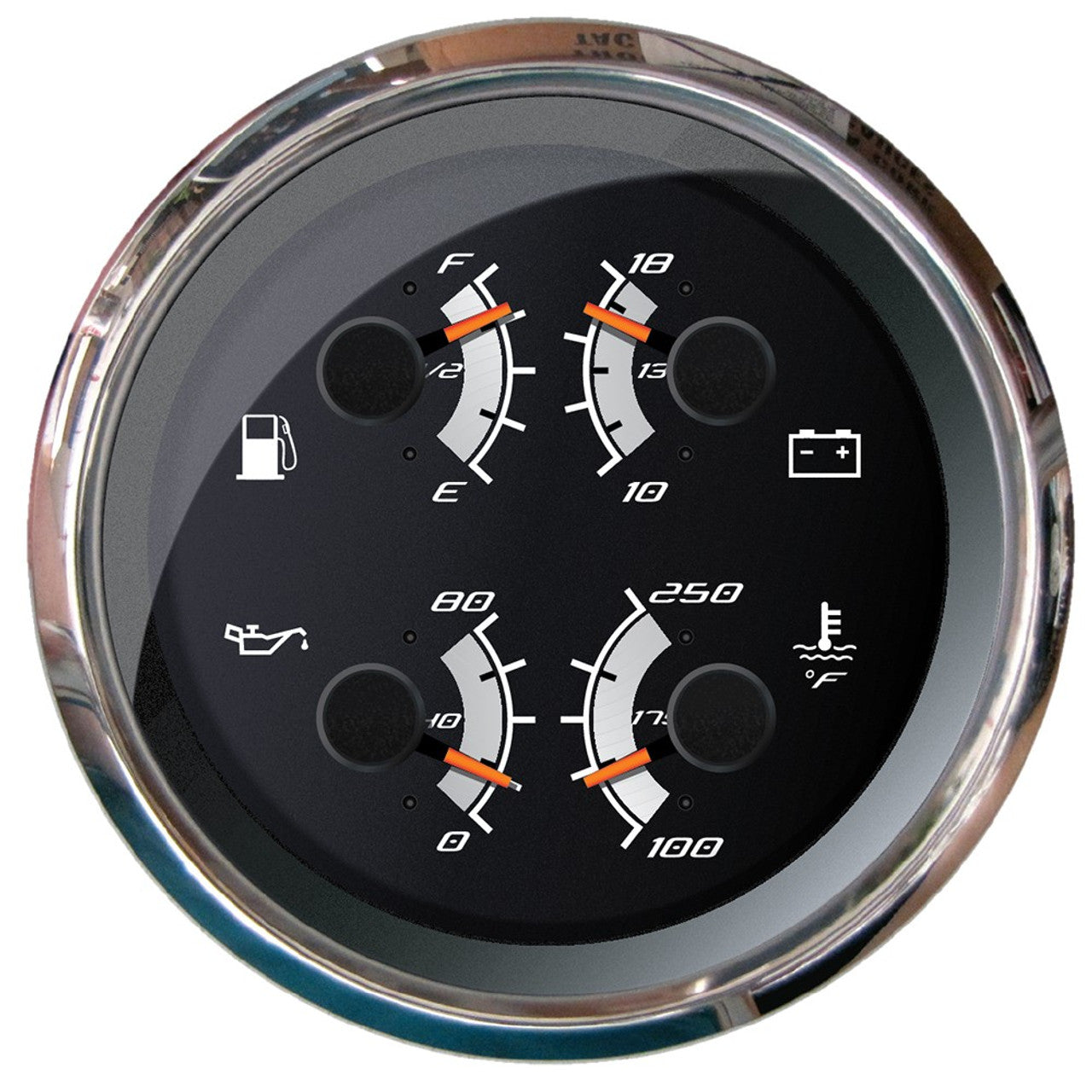 Faria 22014 Platinum 4" Multi-Function - Fuel/Oil/Water Temp/Volt
