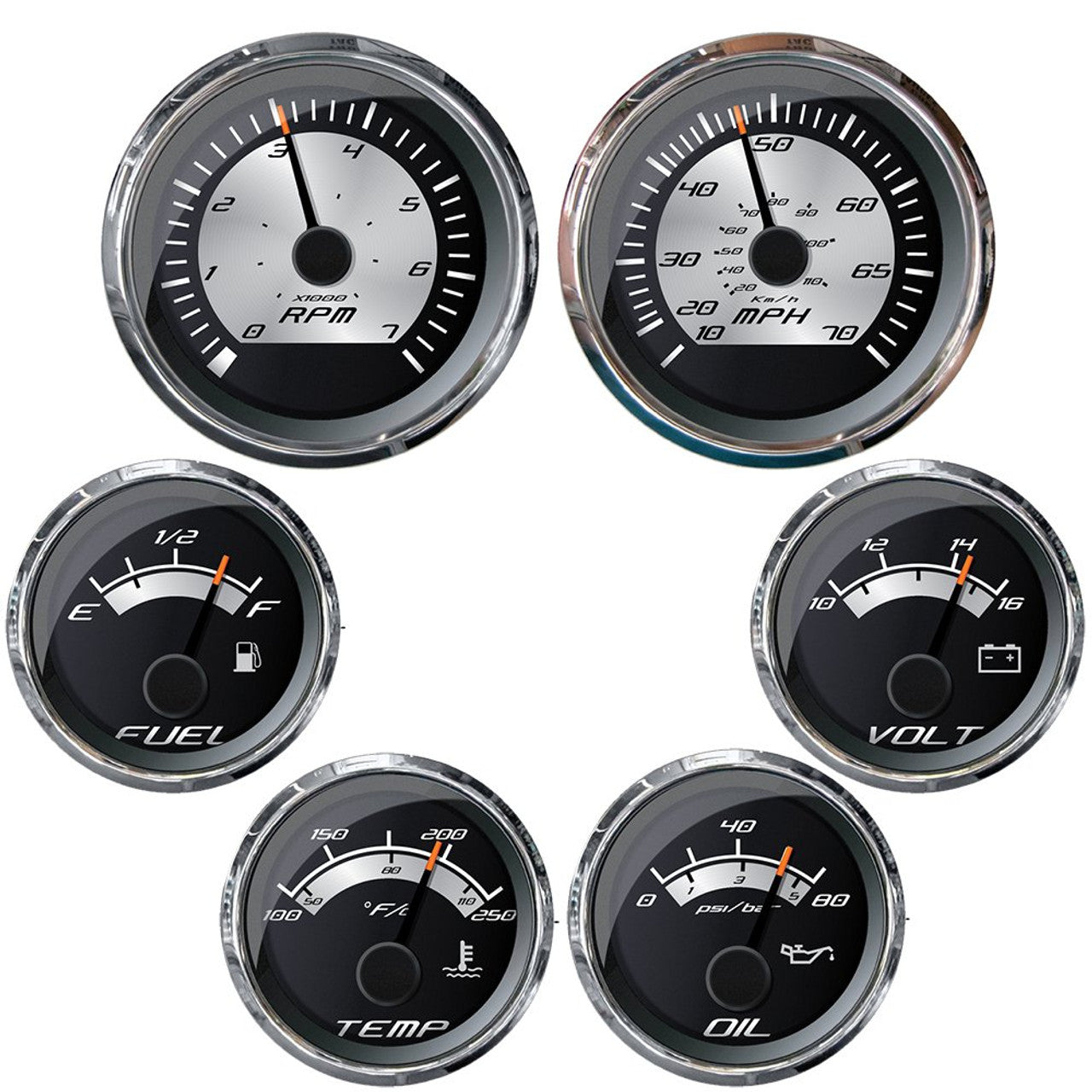 Faria KTF0186 Platinum Box Set I/B - Speed/Tach/Fuel/Volt/Water Temp/Oil