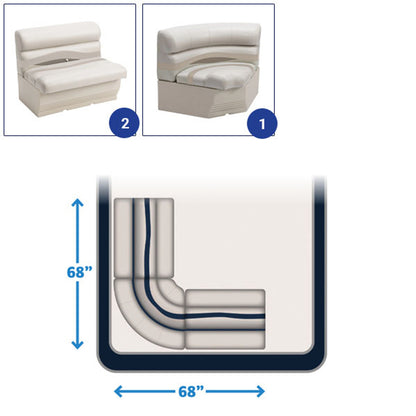 Wise Premier Rear Entry "L" Pontoon Furniture Set