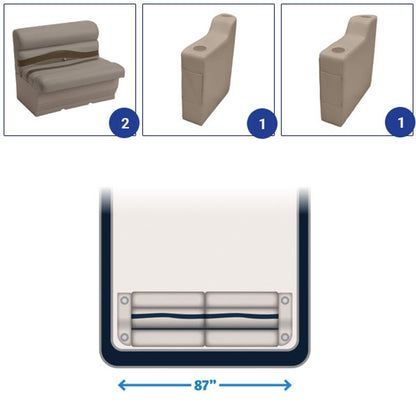 Wise Premier 36" Bench Pontoon Furniture Set