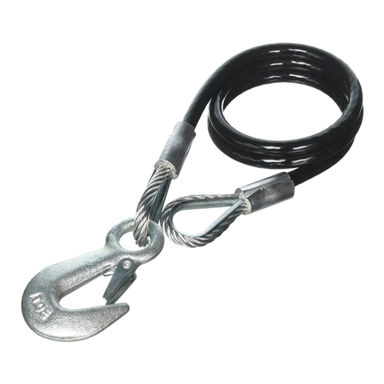 Tie Down Black Vinyl Coated Trailer Safety Cables
