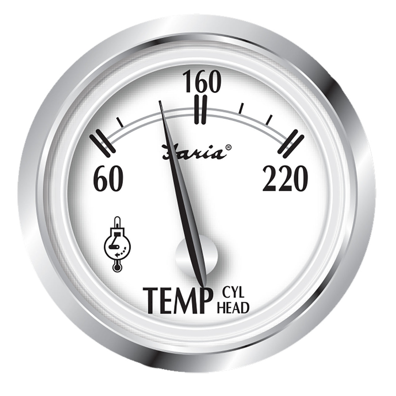 Faria 25011 Newport SS 2" Cylinder Head Temperature Gauge w/Sender - 60 to 220 F