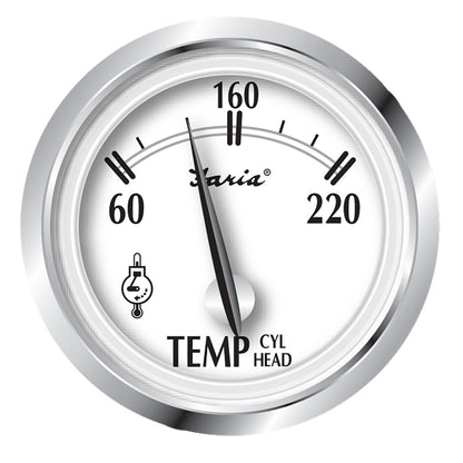 Faria 25011 Newport SS 2" Cylinder Head Temperature Gauge w/Sender - 60 to 220 F