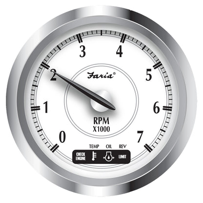 Faria 45001 Newport SS 4" Tachometer w/System Check Indicator f/Suzuki Gas Outboard - 0 to 7000 RPM