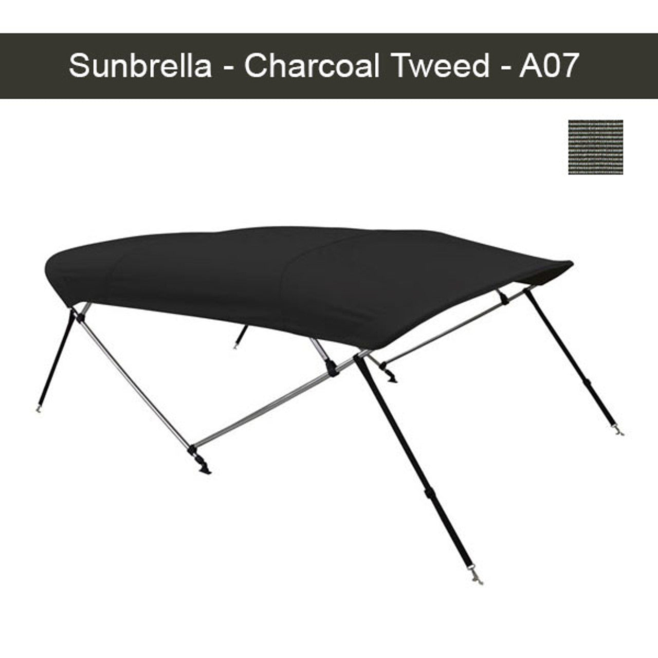 Premium Sunbrella Boat Bimini Top 8'L x 35"H x 79"-84"W