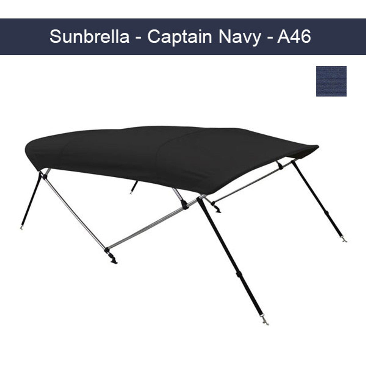 Premium Sunbrella Boat Bimini Top 8'L x 35"H x 79"-84"W