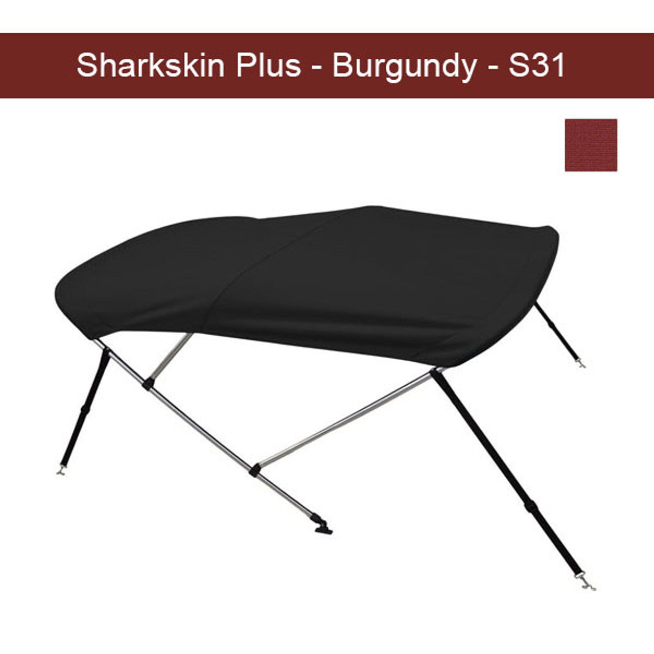 Premium Sharkskin Plus Boat Bimini Top 6'L x 36"H x 61"-66"W