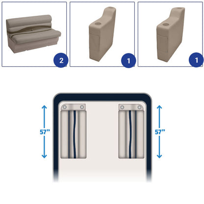 Wise Premier Bench Pontoon Furniture Set